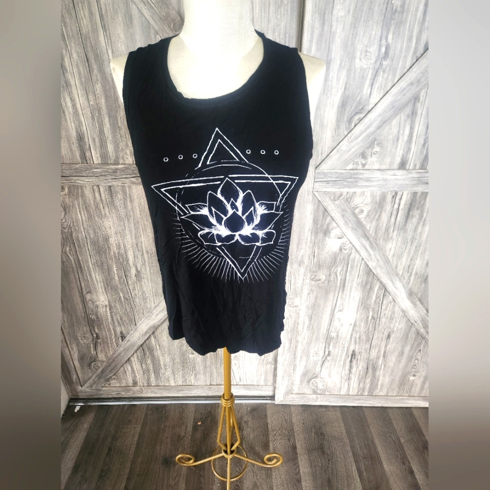 Miken Black Graphic Tank Top